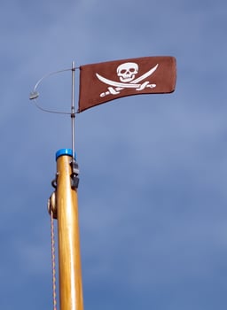 Jolly Roger skull and crossbones pirate flag photo