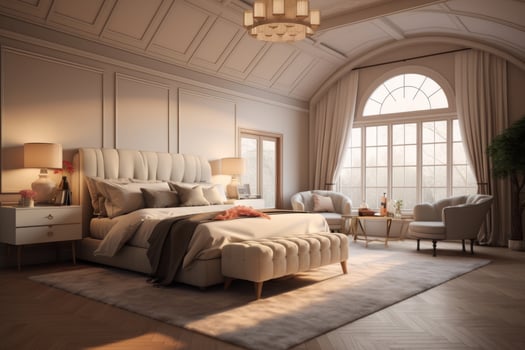 Ai Generative  Photo of a elegant and modern bedroom