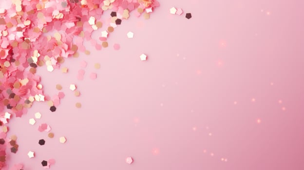 Pink party background with confetti photo