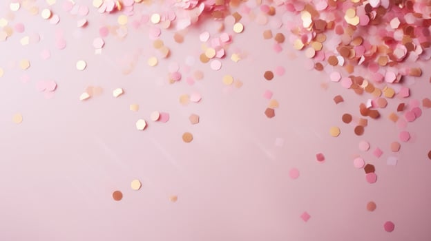 Pink party background with confetti photo