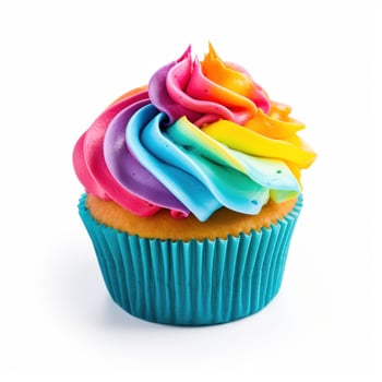Colorful cupcake isolated photo