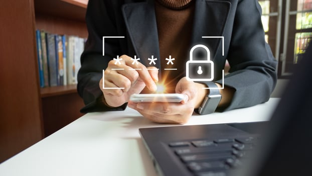 Verification of information with fingerprint scanner,2 factor authentication, high security for login access information, Internet security, online financial transaction, 2-step verify photo