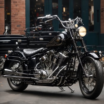 vintage black motorcycle photo