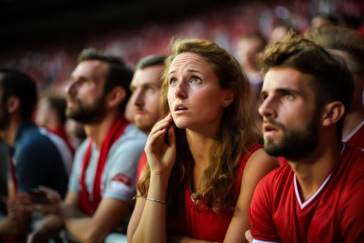 Sad Polish soccer fans photo