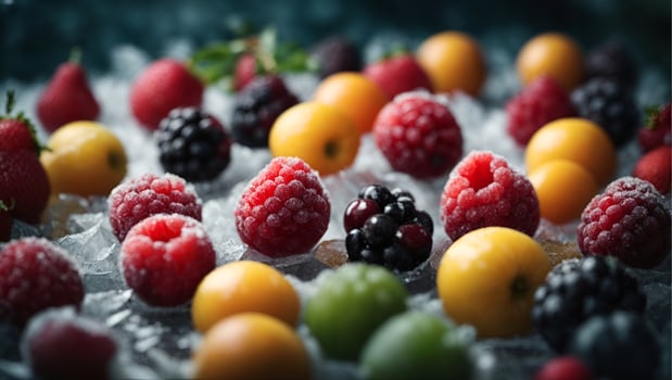 frozen fruit. Ai Generated photo
