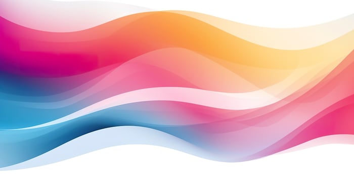 Colorful abstract wave lines flowing horizontally on a white background, ideal for technology, music, science and the digital world. AI Generative photo