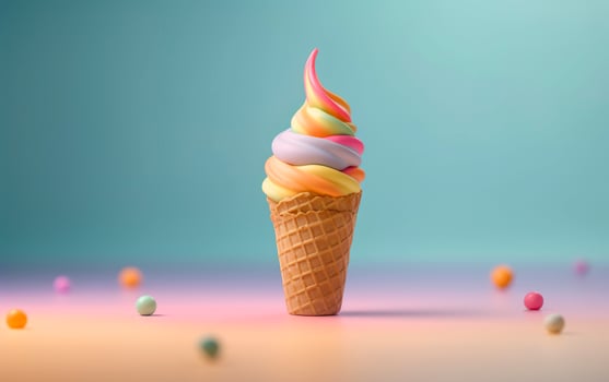 Ice cream abstract background with empty space for text. AI Generative photo
