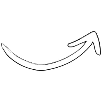 Arrow hand drawing for decoration and design. photo