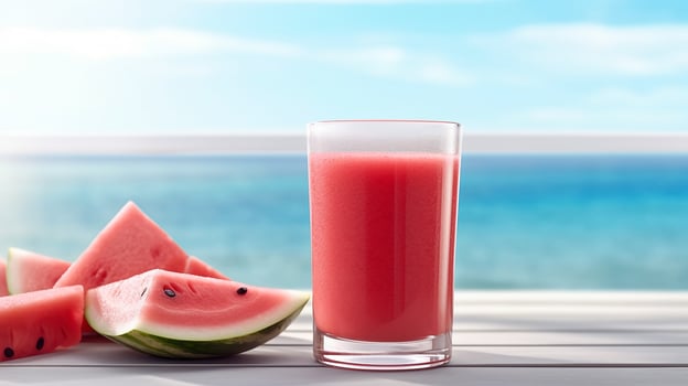 Healthy watermelon fruit smoothies.Generative Ai. photo