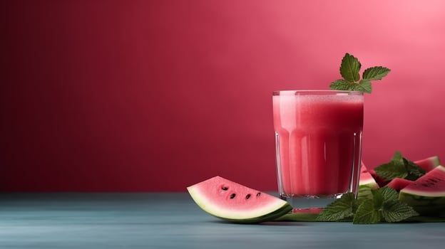 Healthy watermelon fruit smoothies.Generative Ai. photo
