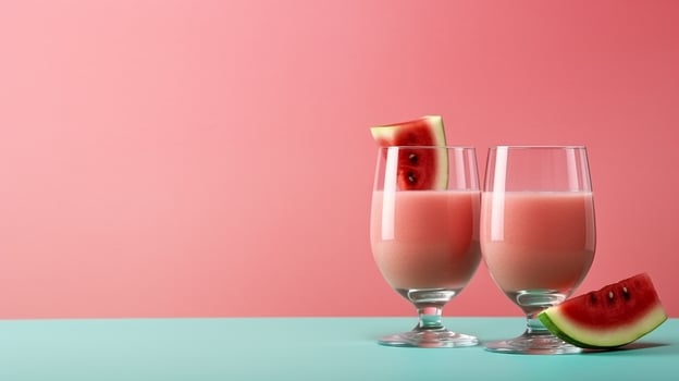 Healthy watermelon fruit smoothies.Generative Ai. photo