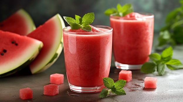 Healthy watermelon fruit smoothies.Generative Ai. photo