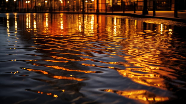 Water reflected at night AI Generated photo