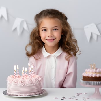 Happy Birthday background with girl photo