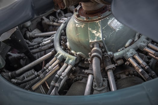 Some details of old radial plane engine photo