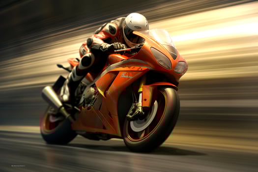 bike on racing track. Generative AI photo