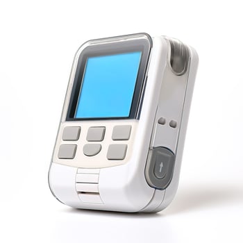 Insulin pump device isolated on white photo
