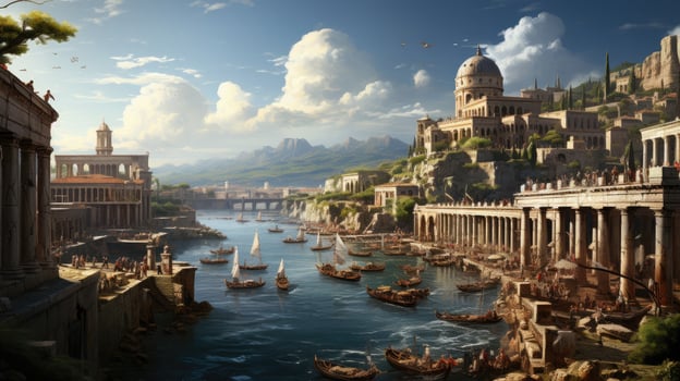 Old illustration at Olympia in ancient Rome photo