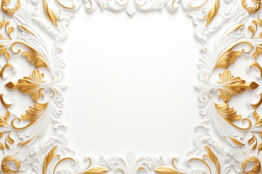 AI Generated Golden Frame Design with copy space photo
