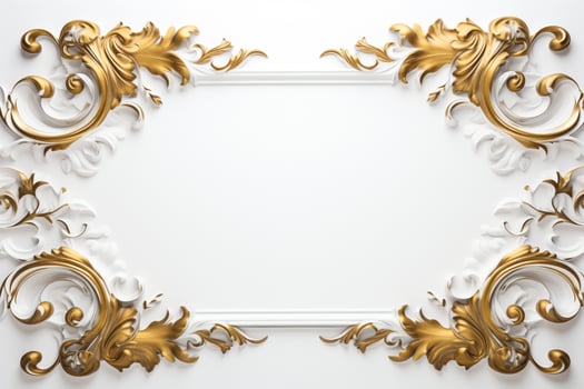 AI Generated Golden Frame Design with copy space photo