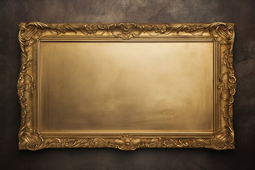 AI Generated Golden Frame Design with copy space photo