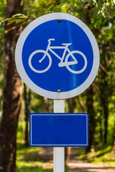 Post of Bicycle sign photo