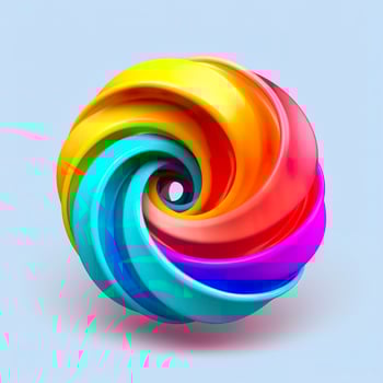 Abstract Rainbow Spiral. Soft and Rounded Forms Rendered in Tangled Perfection. AI Generative photo
