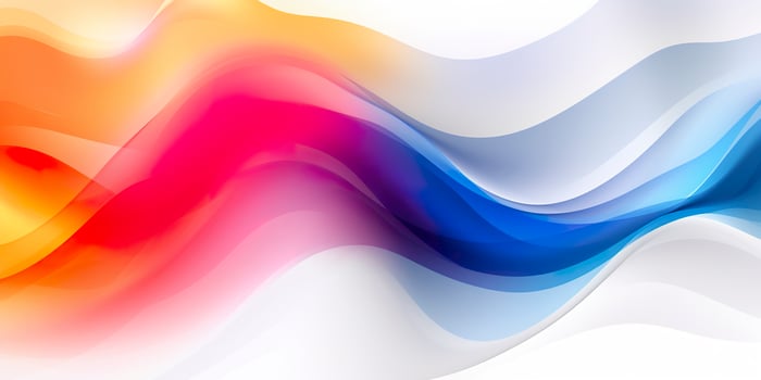 Colorful abstract wave lines flowing horizontally on a white background, ideal for technology, music, science and the digital world. AI Generative photo
