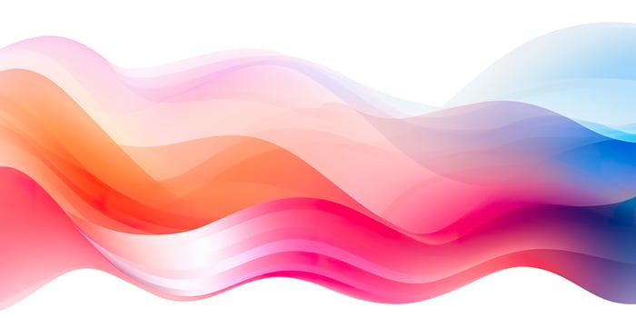 Colorful abstract wave lines flowing horizontally on a white background, ideal for technology, music, science and the digital world. AI Generative photo