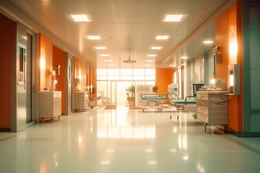 Ideal Healthcare Background with Surrealist Blurry Hospital Scene. AI Generative photo