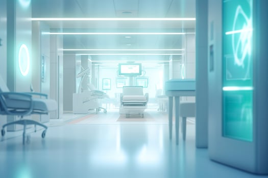 Ideal Healthcare Background with Surrealist Blurry Hospital Scene. AI Generative photo