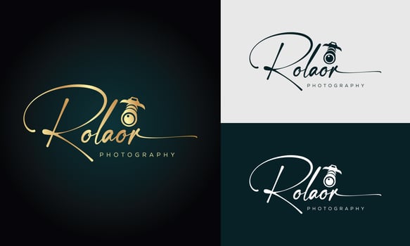 Rolaor Photography logo template .vector signature logo concept photo