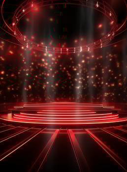 Ai generative Backdrop With Illumination Of Red Spotlights For Flyers realistic image ultra hd high design photo