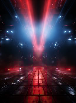Ai generative Backdrop With Illumination Of Red Spotlights For Flyers realistic image ultra hd high design photo