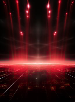 Ai generative Backdrop With Illumination Of Red Spotlights For Flyers realistic image ultra hd high design photo