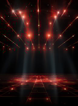 Ai generative Backdrop With Illumination Of Red Spotlights For Flyers realistic image ultra hd high design photo