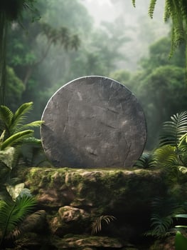 Free photo podium nature pedestal stage product display background Ai generated