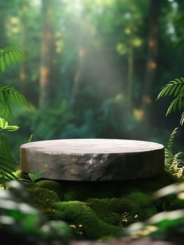 Free photo podium nature pedestal stage product display background Ai generated