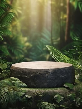 Free photo podium nature pedestal stage product display background Ai generated