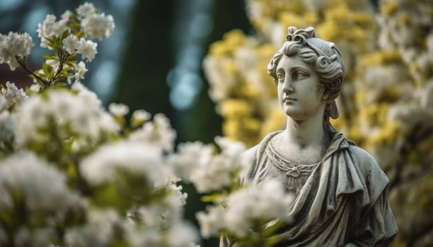 Christianity famous statue symbolizes spirituality and religion in nature generated by AI photo