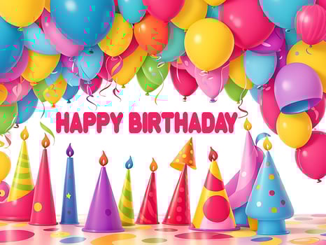 birthday party balloons, colorful balloons background. ai generated photo