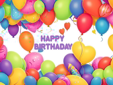 birthday party balloons, colorful balloons background. ai generated photo