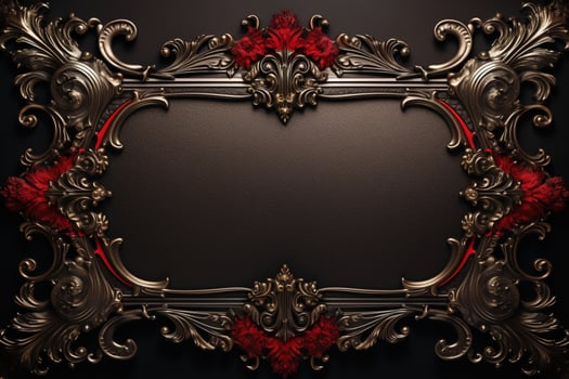 AI Generated Golden Frame Design with copy space photo
