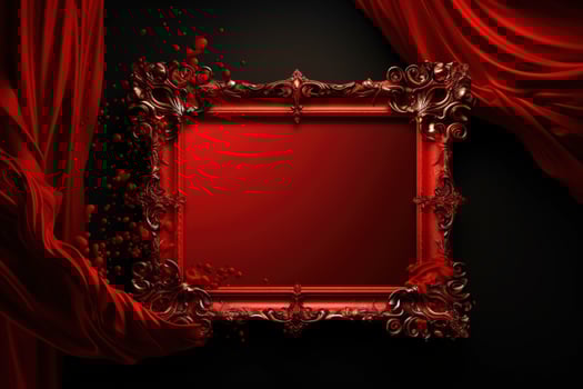 AI Generated Golden Frame Design with copy space photo