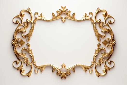 luxury golden ornaments on white photo