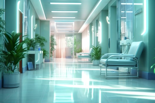 Ideal Healthcare Background with Surrealist Blurry Hospital Scene. AI Generative photo