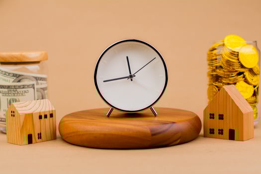 House, money and time are precious. Saving money and gold, investments, valuable assets, property, real estate financial credit home and residence wealth Money and investment concepts photo