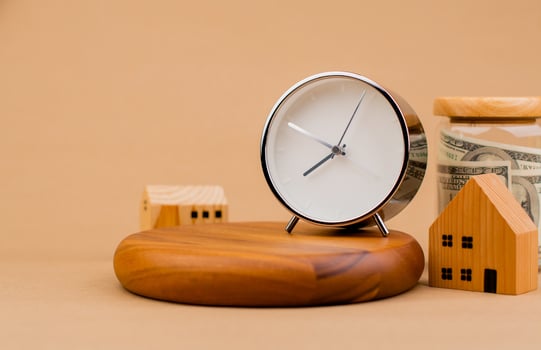 House, money and time are precious. Saving money and gold, investments, valuable assets, property, real estate financial credit home and residence wealth Money and investment concepts photo