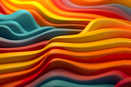 Abstract 3D Render. Colorful Background Design with Soft, Wavy Waves. Modern Abstract Wave Background. AI Generative photo