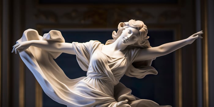 Marble statue of a ballerina. Generative AI photo